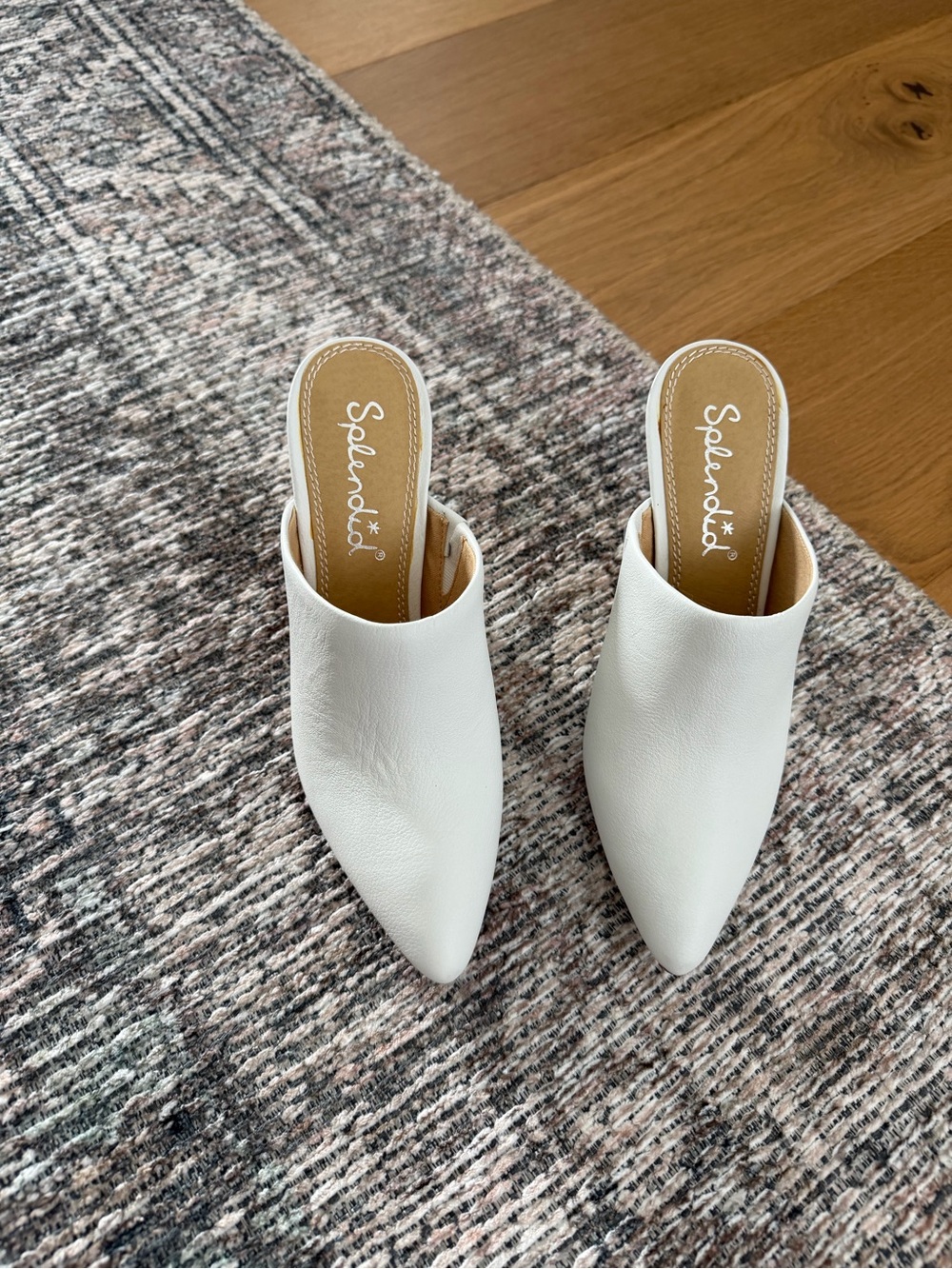 Splendid White Leather Mule Booties – Size 7